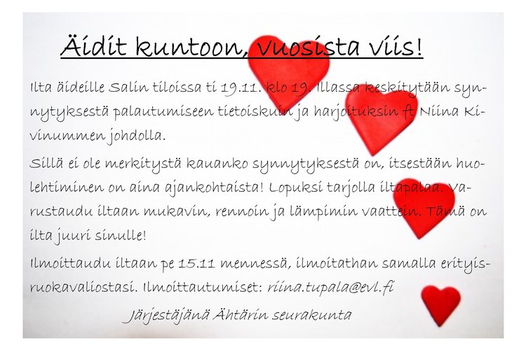 Äidit kuntoon, vuosista viis! Äidit kuntoon, vuosista viis!
