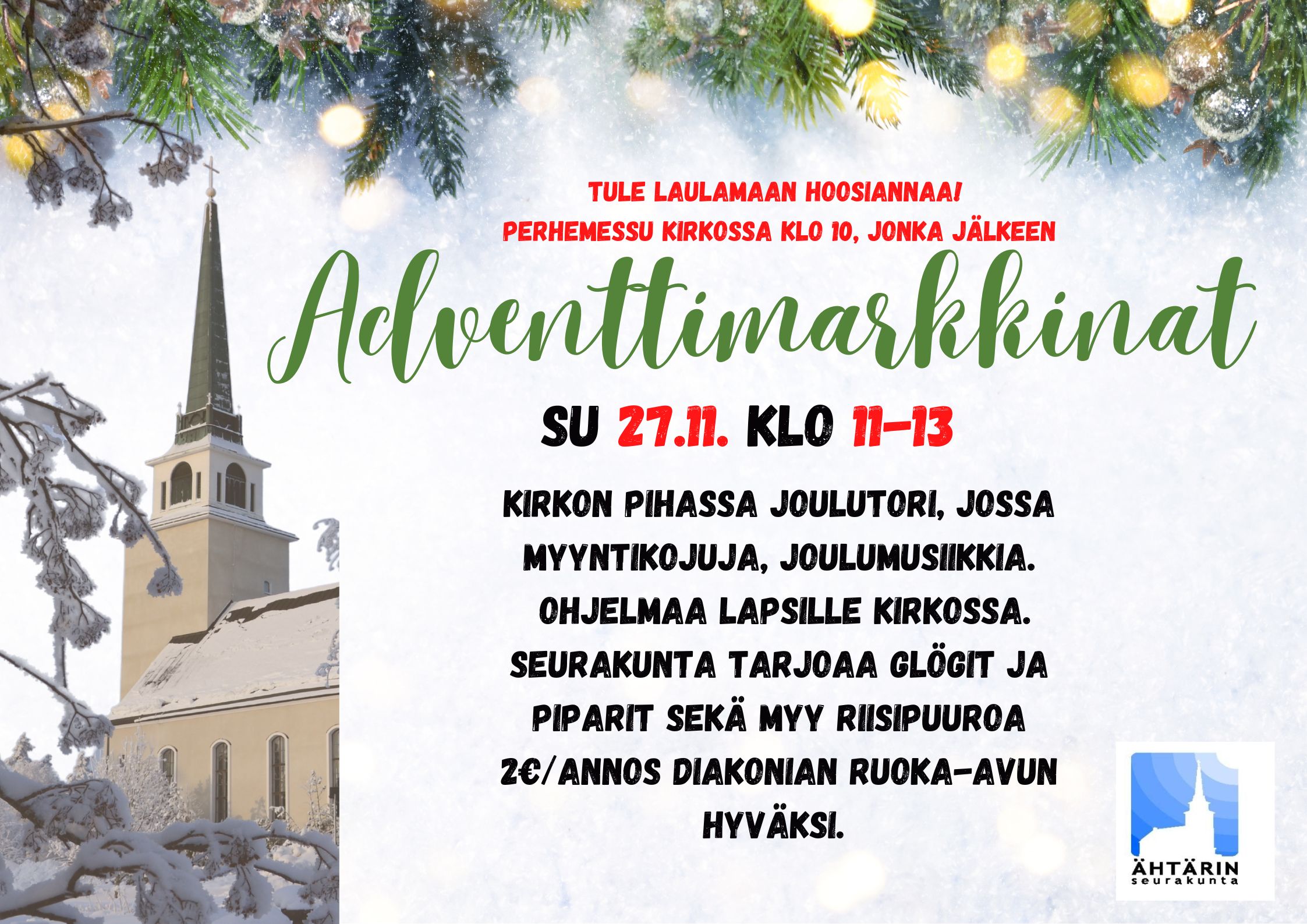 Adventtimarkkinamainoskuva