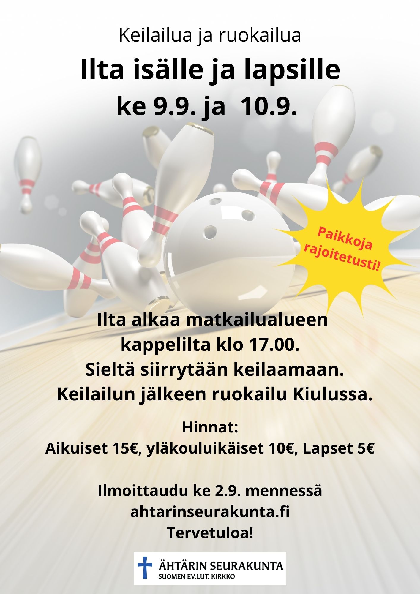 Mainos tapahtumasta ilta isälle ja lapsille