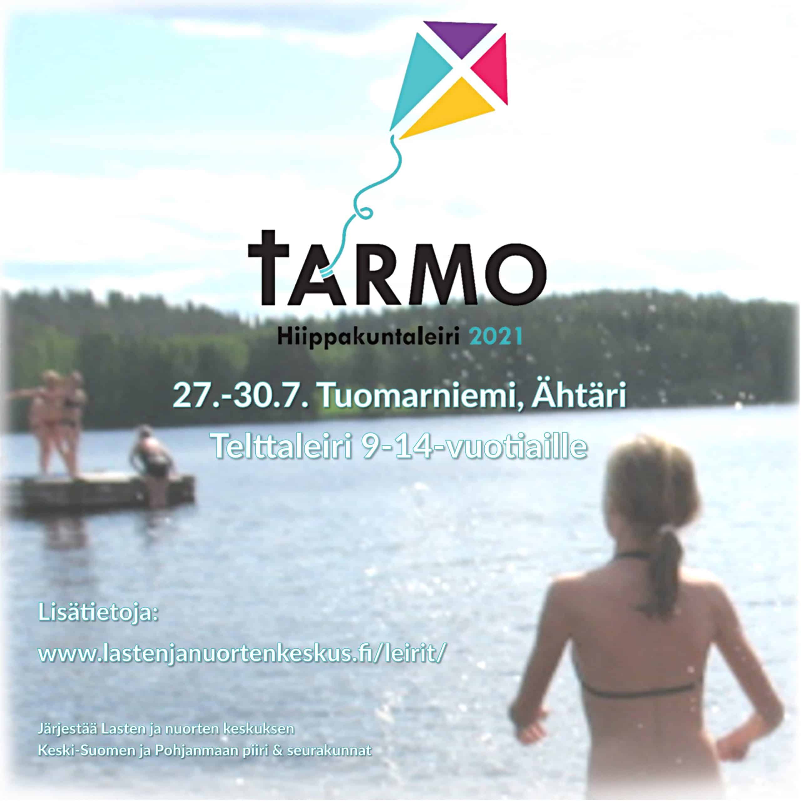 Tarmo21 Hiippakuntaleiri Tarmo-leirin mainos, lapset uimassa