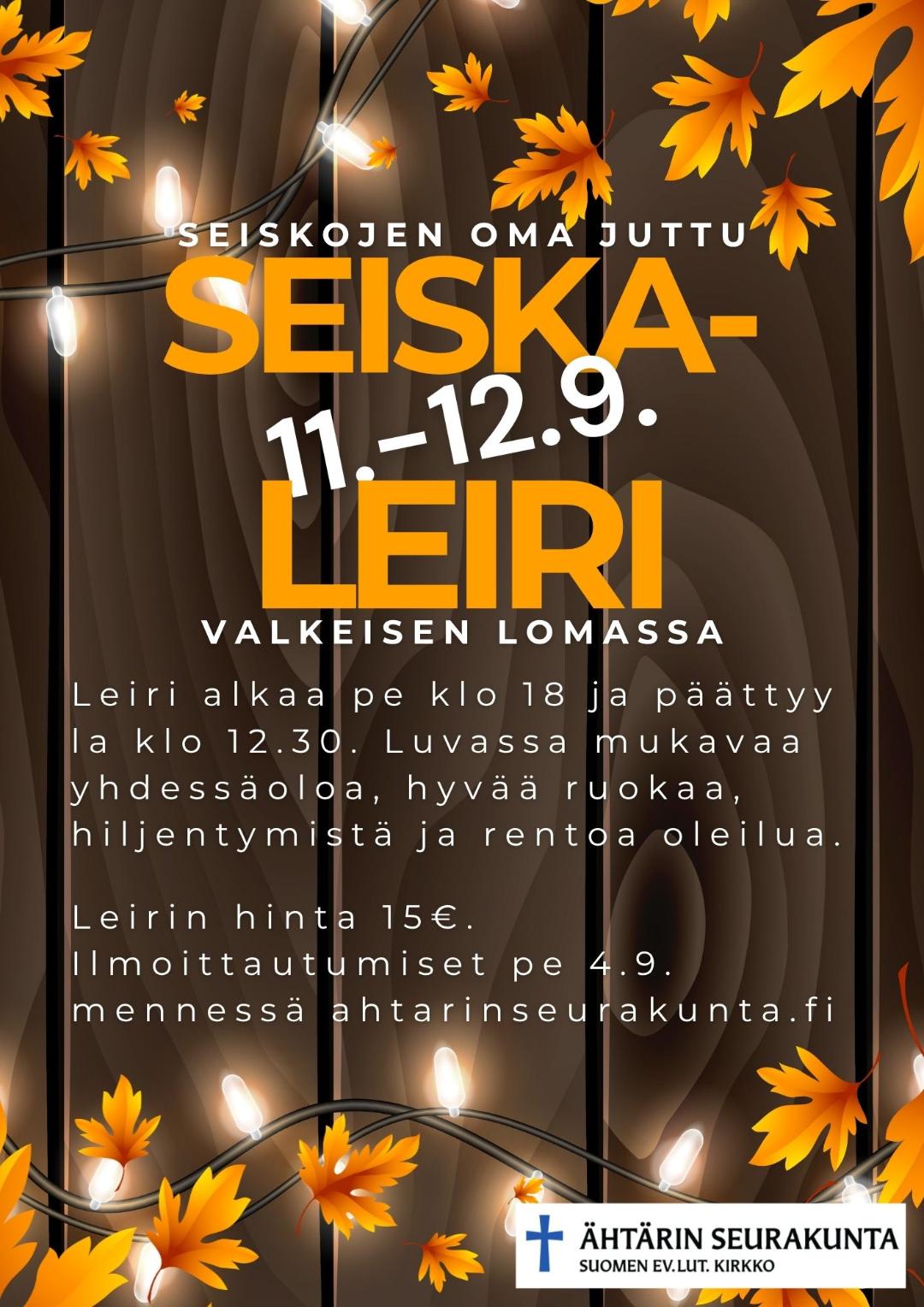 Mainos seiskaleiristä, sisältää ilmoittautumislinkin.